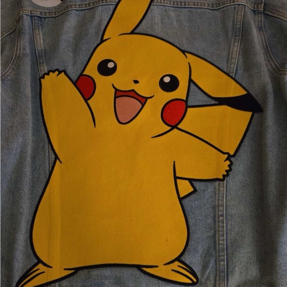 Denim Jacket with Pikachu Design